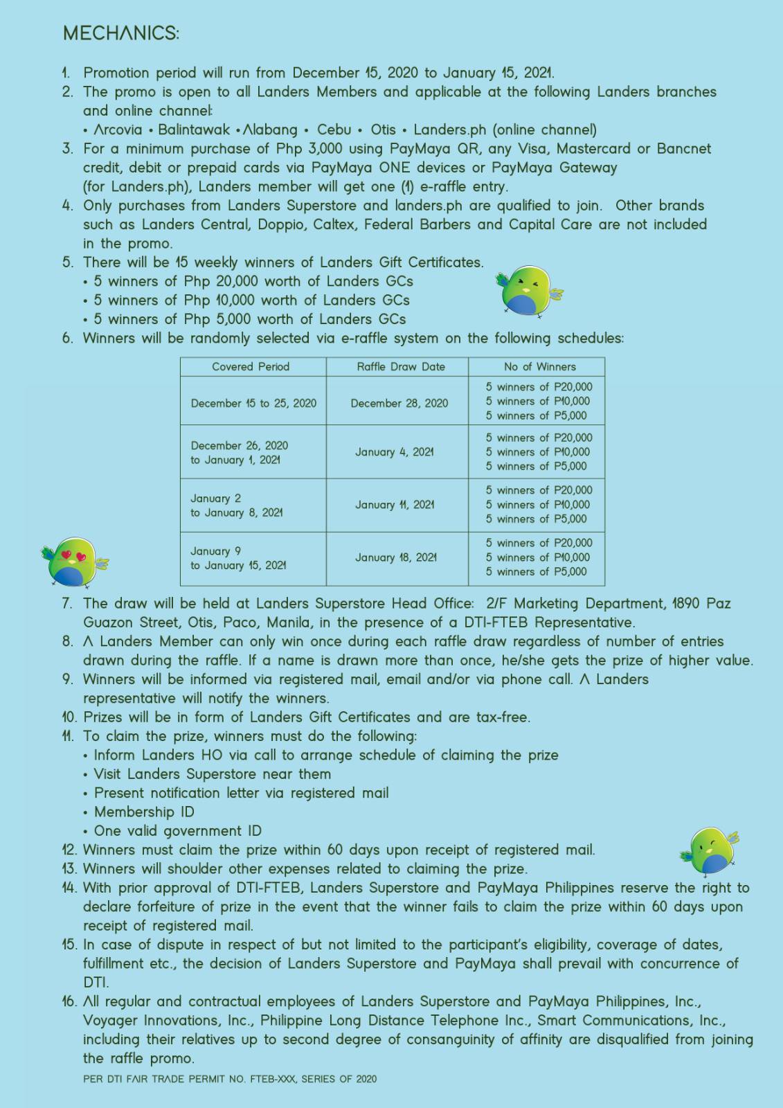 Landers x Paymaya Promo